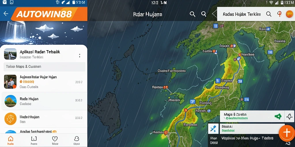 Antarmuka aplikasi Radar Hujan AUTOWIN88 yang informatif dan menarik.