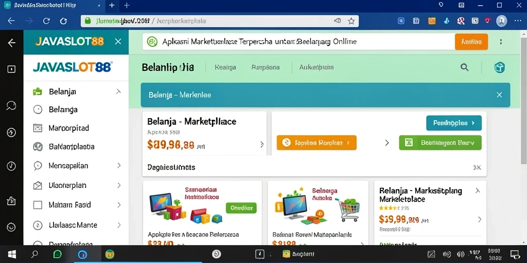 Antarmuka aplikasi JAVASLOT88 untuk belanja online yang mudah digunakan.