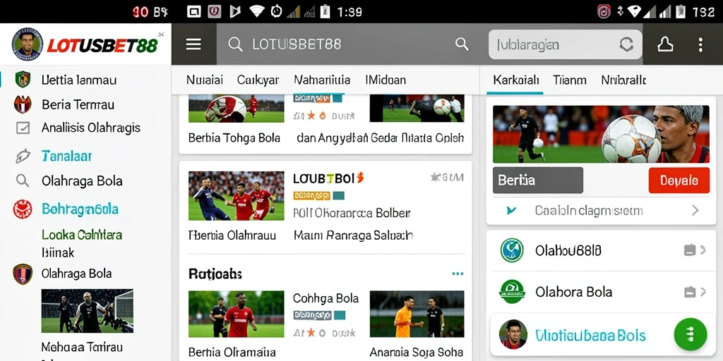 Antarmuka LOTUSBET88 yang simple dan informatif tentang olahraga bola.