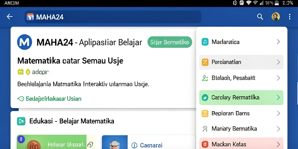 Tampilan antarmuka MAHA24 yang bersih dan intuitif untuk belajar matematika.